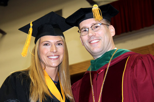 Photo of Sunni Olding-Lomnicki and President Stiefel