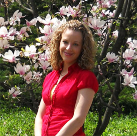 aom student lisa campus outside