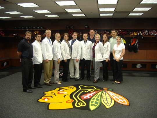 nuhs team chicago blackhawks locker room logo