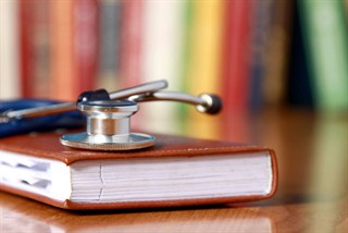 stethoscope on book