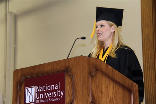 nd valedictorian addressing graduates