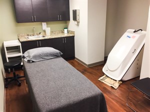 chiropractic table and Russian steams bath