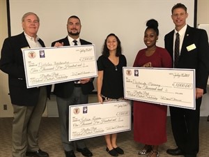Scholarship recipients Latesa Guerra, Nicholas Theocharakis, and Darhonda Manning