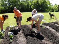 nuhs students working botanical garden