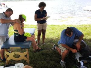 interns volunteer treatments rowing event