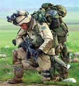 US solider kneeling