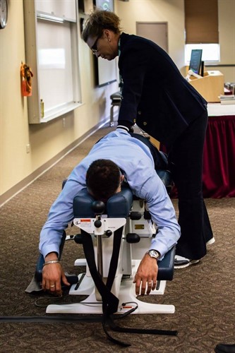 Dr. Pam Joachim Demonstrates Cox Technic Chiropractic Technique