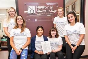 (Left to right): Samantha Molda, Ioana Manahilova, Jennifer Amaro Ali Totzke, Nicole Stanley and Lilian Armoush