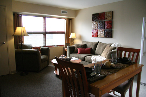 student housing lombard living room