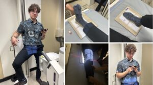 Collage of pictures showing multiple x-rays being taken