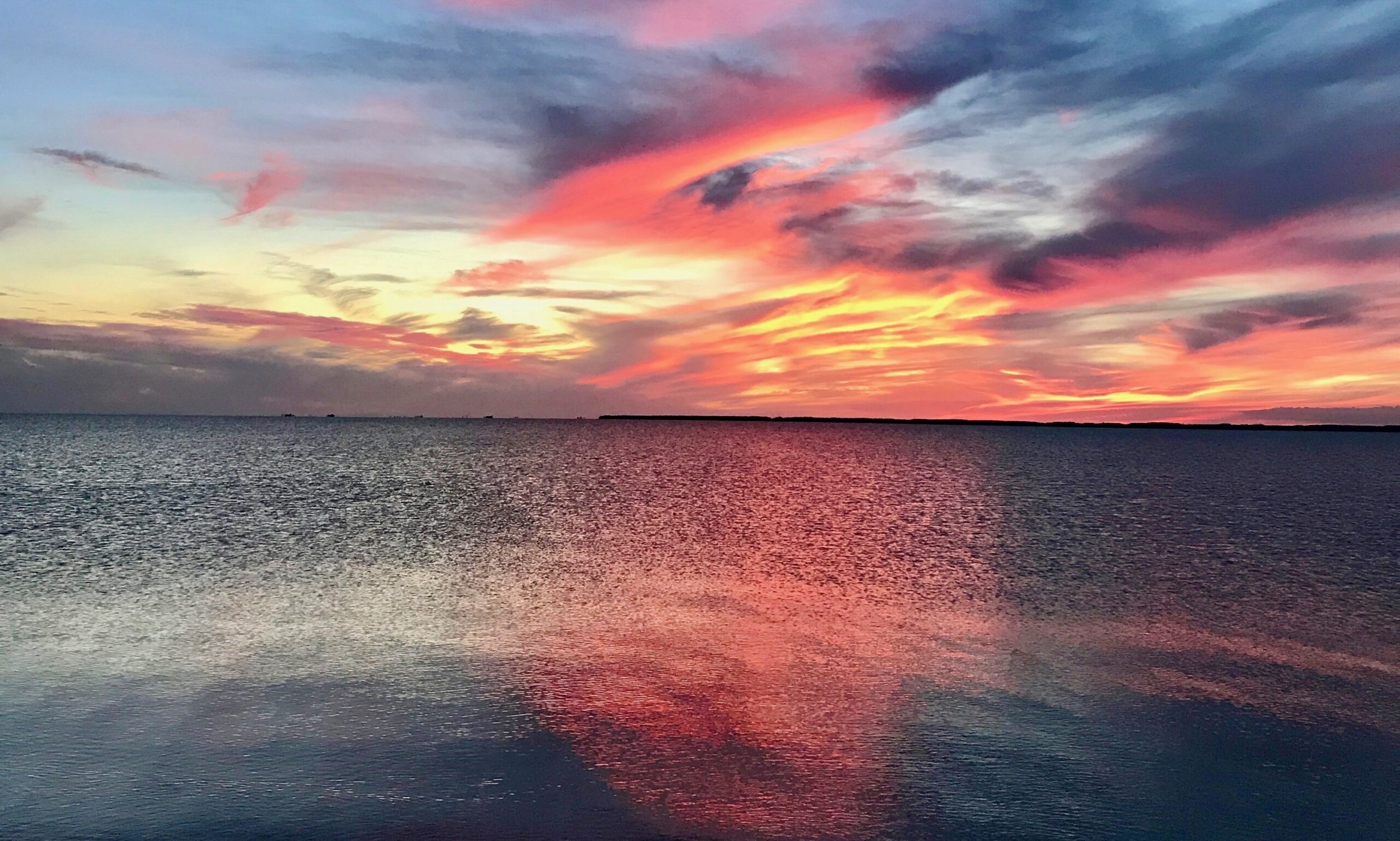Evening sunset over water
