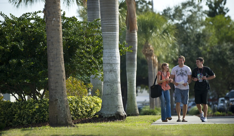 students walking on NUHS Florida site