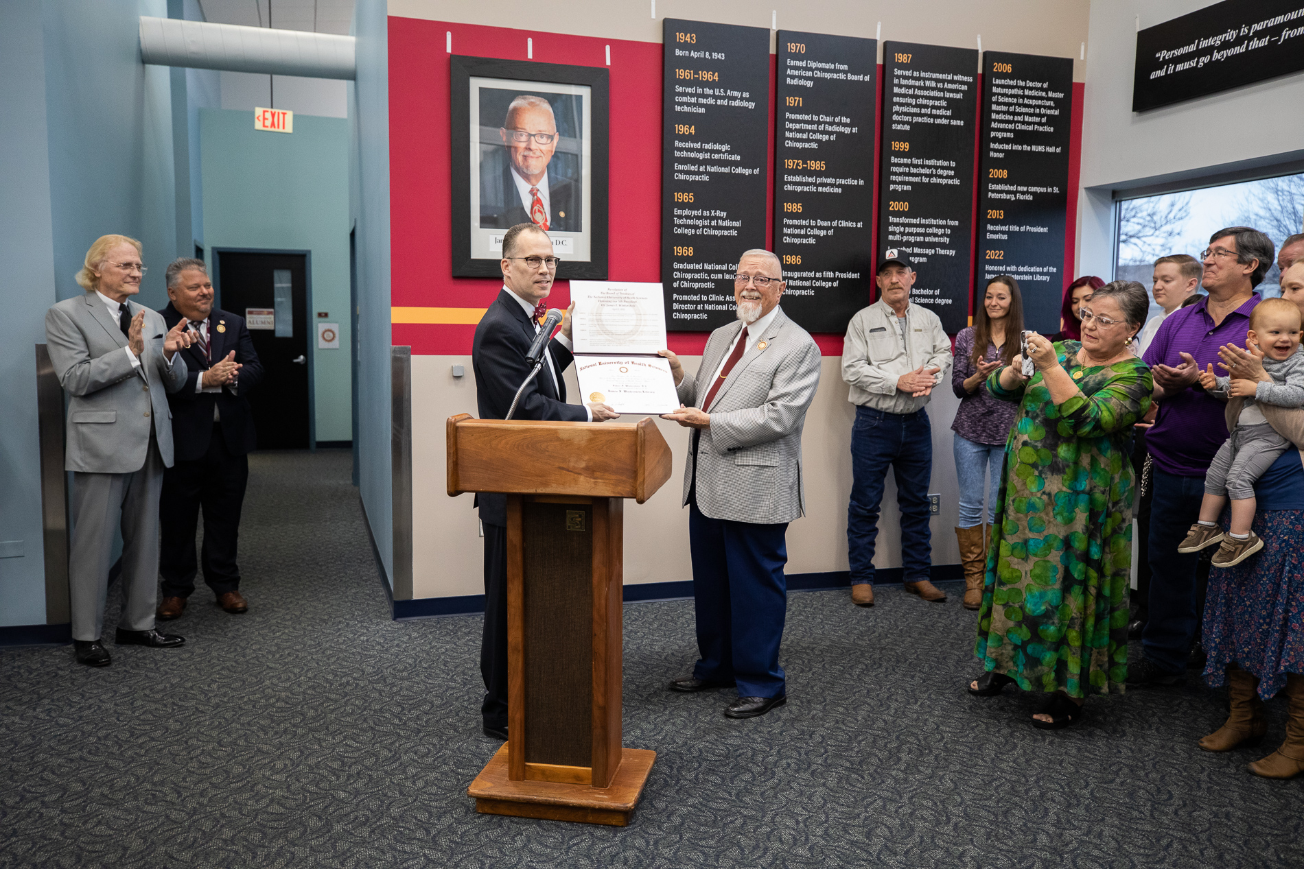 Pres Stiefel dedicating the Winterstein library