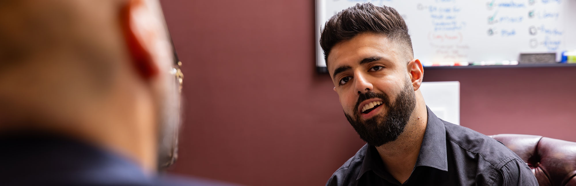 prospective student meeting with admissions staff