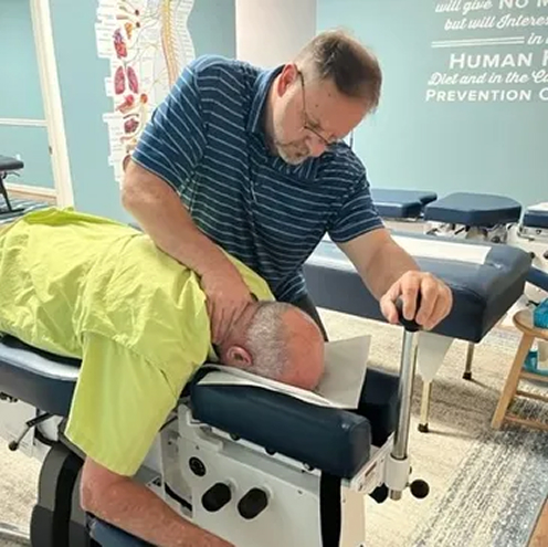 chiropractor using cox table