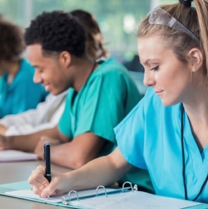 multiple students in a medical classroom
