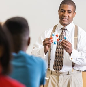 science teacher in classroom