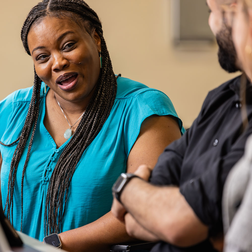 students having a discussion