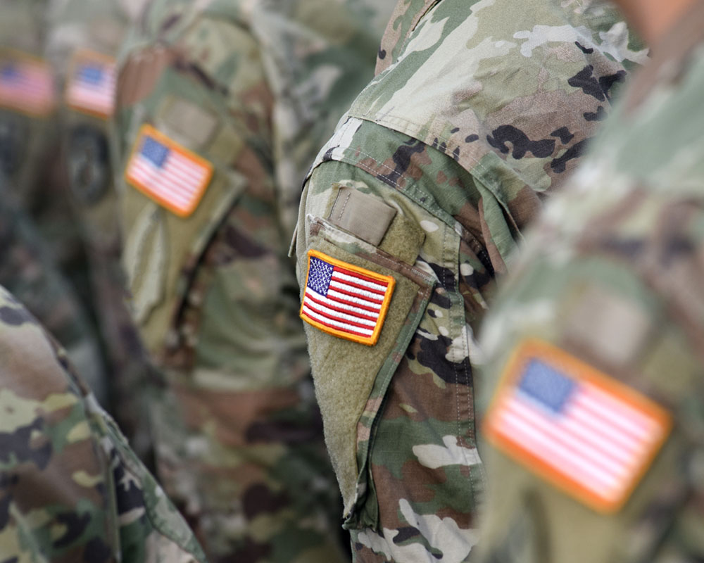 close up of american soldiers