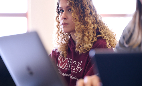 female student in lecture